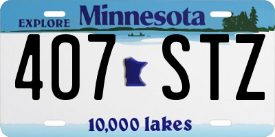 MN license plate 407STZ
