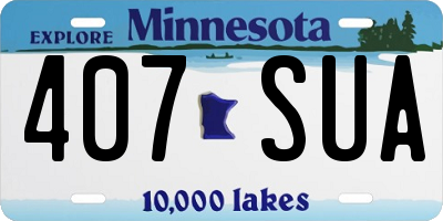 MN license plate 407SUA