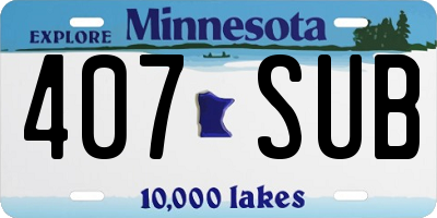 MN license plate 407SUB