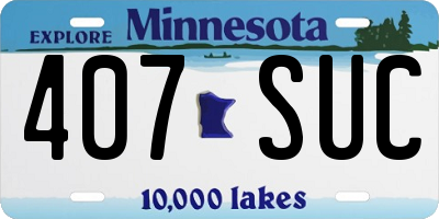 MN license plate 407SUC