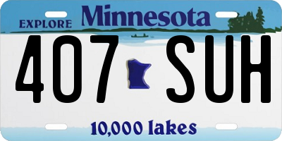 MN license plate 407SUH