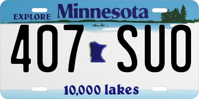 MN license plate 407SUO