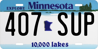 MN license plate 407SUP