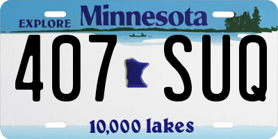 MN license plate 407SUQ