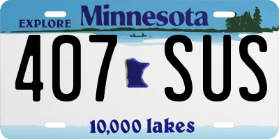 MN license plate 407SUS