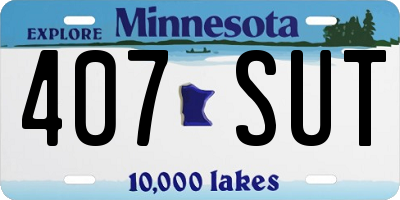 MN license plate 407SUT
