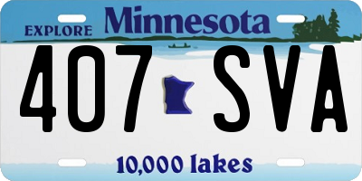 MN license plate 407SVA