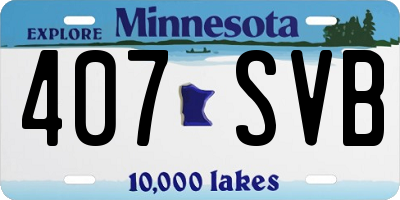 MN license plate 407SVB