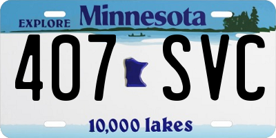 MN license plate 407SVC