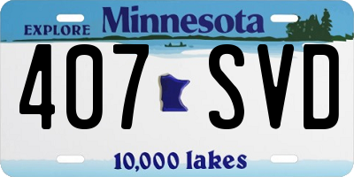 MN license plate 407SVD