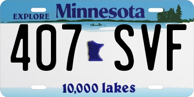 MN license plate 407SVF