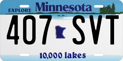 MN license plate 407SVT