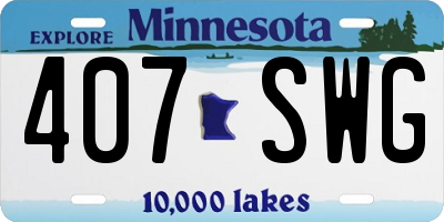 MN license plate 407SWG