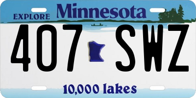 MN license plate 407SWZ