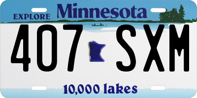 MN license plate 407SXM