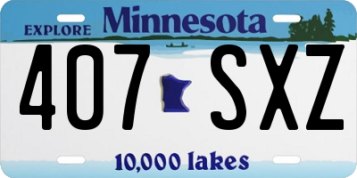 MN license plate 407SXZ