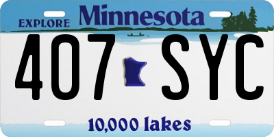 MN license plate 407SYC