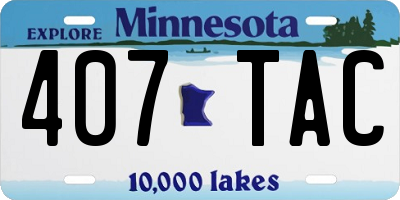 MN license plate 407TAC