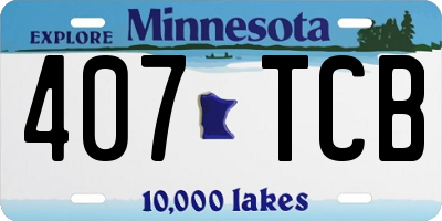 MN license plate 407TCB