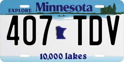 MN license plate 407TDV