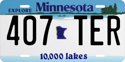 MN license plate 407TER