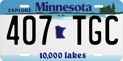 MN license plate 407TGC