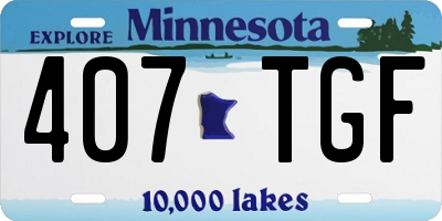 MN license plate 407TGF