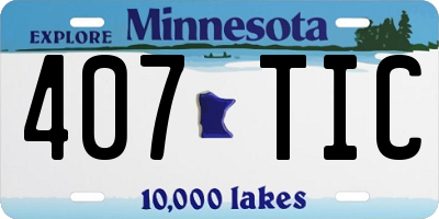 MN license plate 407TIC