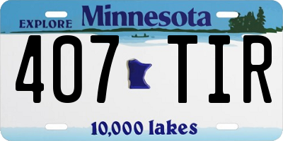 MN license plate 407TIR