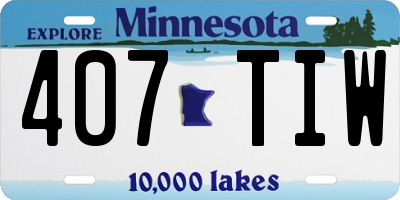 MN license plate 407TIW