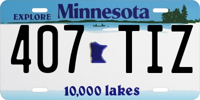 MN license plate 407TIZ