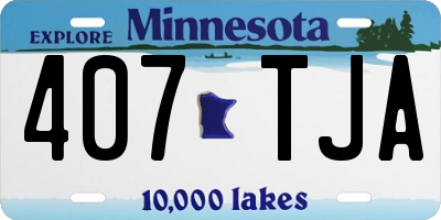 MN license plate 407TJA