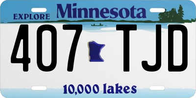MN license plate 407TJD