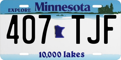 MN license plate 407TJF