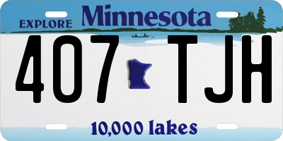 MN license plate 407TJH