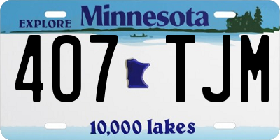MN license plate 407TJM