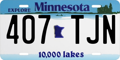 MN license plate 407TJN