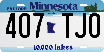 MN license plate 407TJO