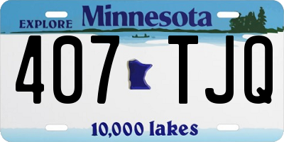 MN license plate 407TJQ