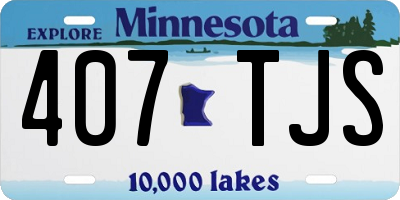 MN license plate 407TJS