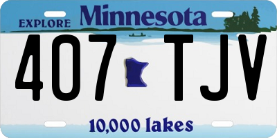 MN license plate 407TJV
