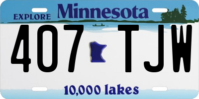 MN license plate 407TJW