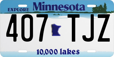 MN license plate 407TJZ