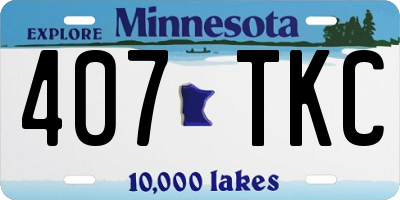 MN license plate 407TKC