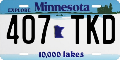 MN license plate 407TKD