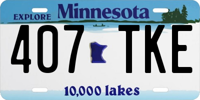 MN license plate 407TKE