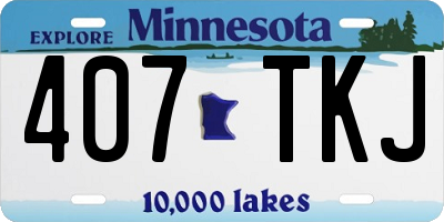 MN license plate 407TKJ