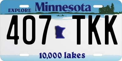 MN license plate 407TKK