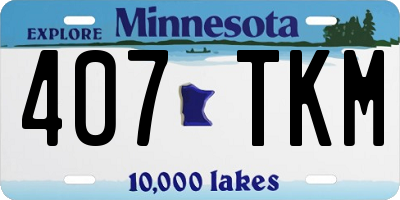 MN license plate 407TKM