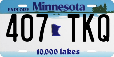 MN license plate 407TKQ